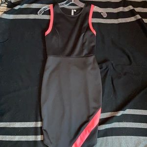 Black and hot pink tank dress